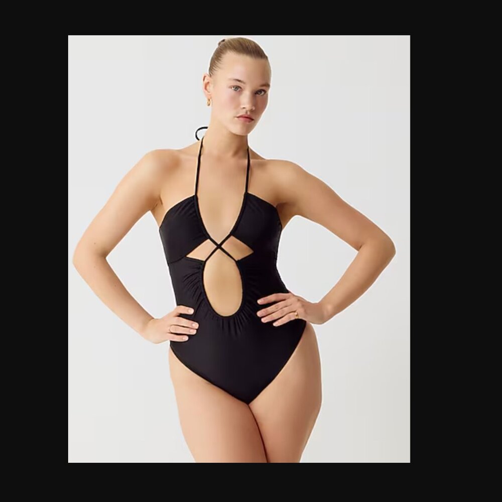 J CREW CUTOUT HALTER SWIM SUIT